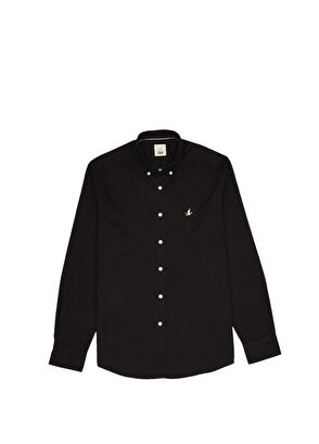 Comfort Fit Siyah Gabardin Dokulu Gömlek Beymen Club Comfort Fit Siyah Gabardin Dokulu Gömlek - 8