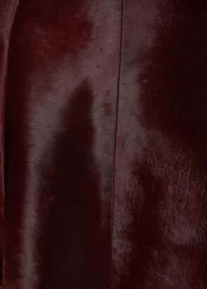 Beymen Club Bordo Tay Tüyü Deri Mini Etek - 6