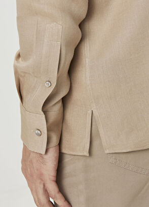 Zegna Bej Keten Gömlek - 6