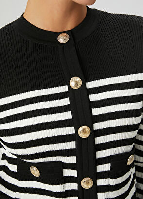 Beymen Club Black White Striped Cardigan - 6