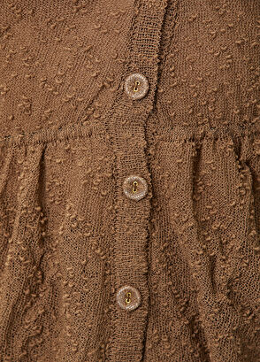 Join Us Brown Textured Knitwear Tank Top - 6