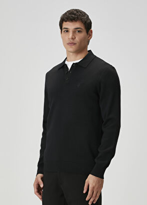 Beymen Club Black Polo Wool Sweater - 4