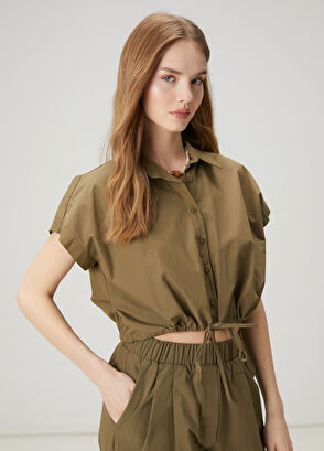 Beymen Club Haki Crop Gömlek - 4