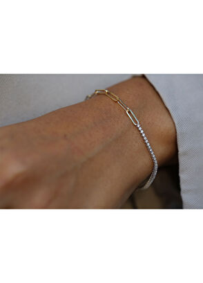 Reis Kuyumculuk Blended 14 Ayar Rose Gold Kadın Pırlanta Bileklik - 3