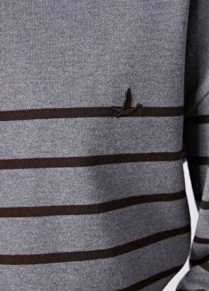 Beymen Club Grey Brown Striped Sweatshirt - 7