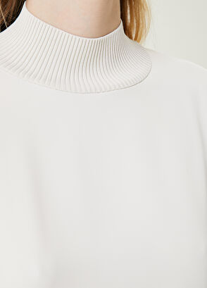 Beymen Club Kırık Beyaz Saten Garnili Kazak - 5