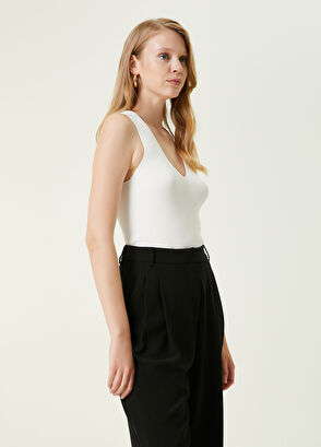 Beymen Club Kırık Beyaz V Yaka Triko Atlet - 4