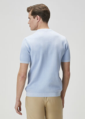 Beymen Club Mavi Logo Jakarlı Kısa Kollu Kazak - 5