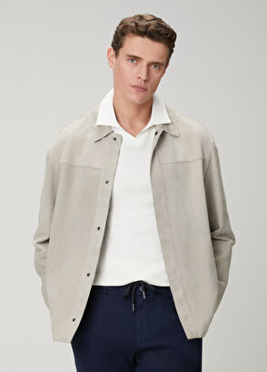 Beymen Club Gri Süet Deri Gömlek - 13