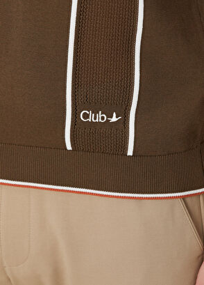 Beymen Club Brown Vertical Line Detailed Short Sleeve Knitwear - 6