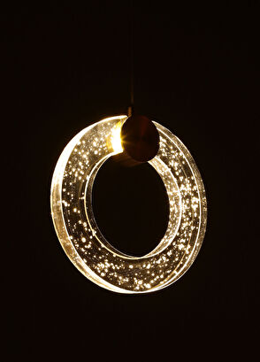 Heka Togo Simit Eskitme Şeffaf Cam Led Sarkıt Avize - 4