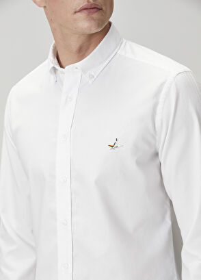 Beymen Club Slim Fit White Oxford Shirt - 7