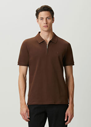 Beymen Club Koyu Kahverengi Polo Yaka Fermuarlı T-shirt - 3