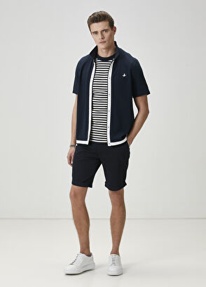 Beymen Club Navy Blue Stripe Detailed Jersey Shirt - 3