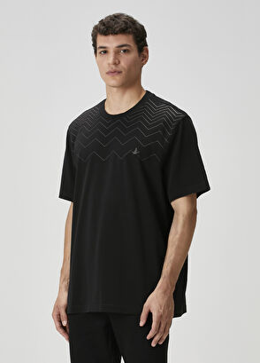 Beymen Club Relax Fit Siyah Logo Baskılı T-shirt - 4