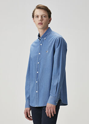 Beymen Club Comfort Fit Mavi Denim Gömlek - 5