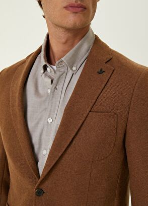 Beymen Club Taba Kalın Flanel Yün Ceket - 5