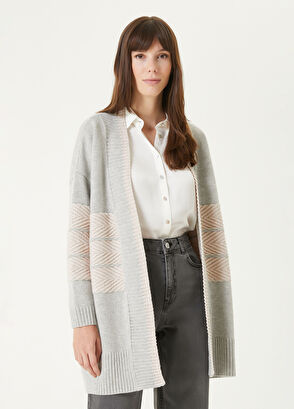 Network Gri Melanj Yün Karışımlı Hırka - 4