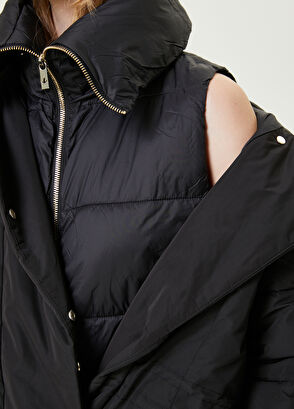 Beymen Club Siyah Yaka Detaylı Uzun Puff Kaban - 7