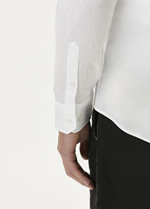 Beymen Club Comfort Fit White Linen Shirt - 6