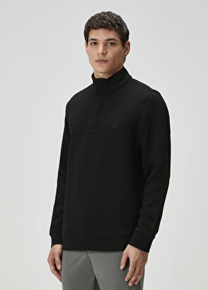 Beymen Club Siyah Ottoman Dokulu Sweatshirt - 4