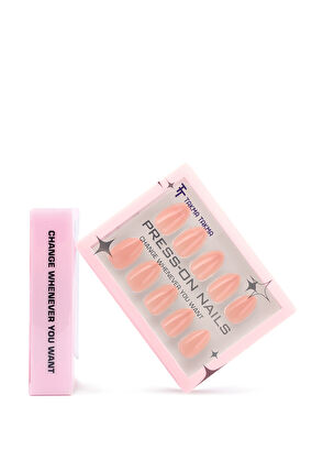 Takma Takma Ten Rengi Kısa Badem 30'lu Protez Takma Tırnak MKBD1739  - 5