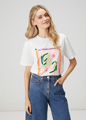 Beymen Club Kırık Beyaz Hotfix Logolu T-shirt - 4