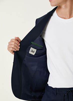 Beymen Club Slim Fit Koyu Lacivert Diyagonal Doku Takım Elbise - 10