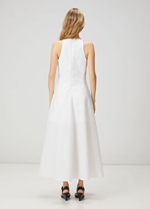 Beymen Club White A-Line Maxi Poplin Dress - 5