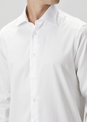 Custom Fit Beyaz Gömlek - Görsel 9