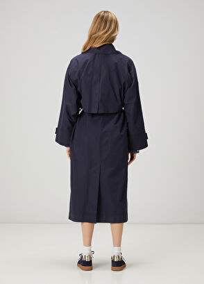 Beymen Club Papertouch Oversized Lacivert Pardösü - 5