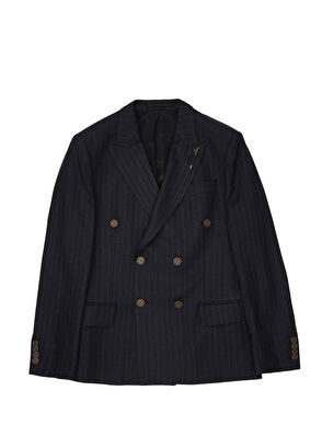 Beymen Club Antrasit Çizgili Yün Ceket - 9