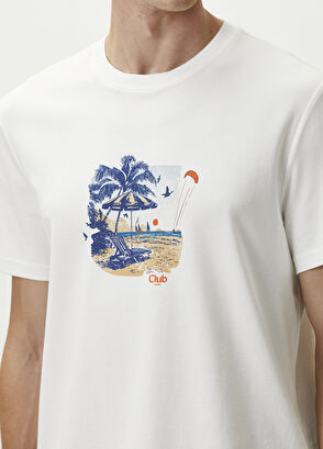 Beymen Club Beyaz Baskılı T-shirt - 5