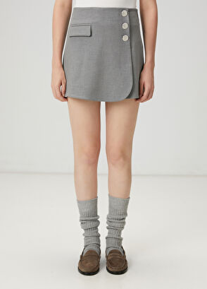 Beymen Club Gri Anvelop Şort Etek - 3