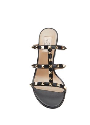 Valentino Garavani Rockstud Black Women's Leather Slippers - 4