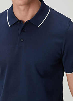 Beymen Club Navy Blue Plain Knit Basic Short Sleeve Knitwear - 7