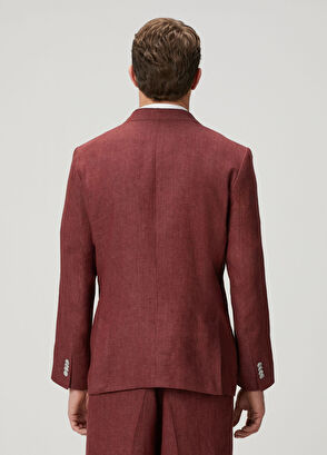 Beymen Club Mürdüm Keten Blazer - 6