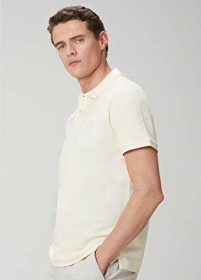 Beymen Club Krem Comfort Fit Yaka Altı Baskılı Polo T-shirt - 10