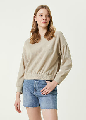 Beymen Club Bej Bisiklet Yaka Ottoman Sweatshirt - 3