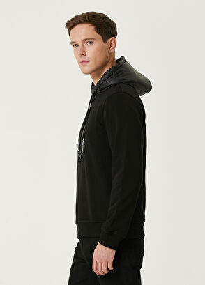 Beymen Club Siyah Kapüşonlu Logo Nakışlı Sweatshirt - 4