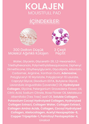 Dermal Collagen Moistfull Pad 120’li Kolajen İçerikli Nemlendirici ve Cilt Sıkılaştırıcı Tonik Ped 180 ml - 8