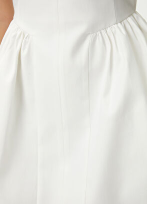 Beymen Club Kırık Beyaz Prenses Kesim Mini Elbise - 8