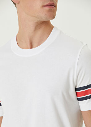 Beymen Club Beyaz Şerit Baskılı Logolu T-shirt - 6
