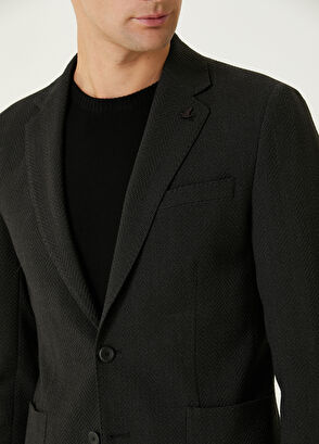 Beymen Club Anthracite Herringbone Textured Jacket - 6