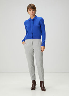 Beymen Club Kobalt Fular Detaylı Yün Polo Hırka - 3