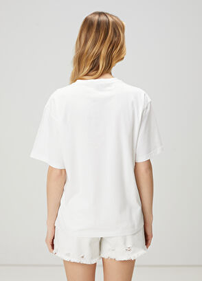 Beymen Club White Hotfix Printed T-Shirt - 5