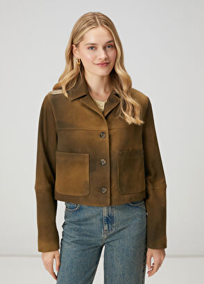 Beymen Club Dark Green Leather Jacket - 4