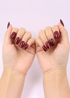 Don't Wear Don't Wear Short Ballerina 10-Piece Burgundy Prosthetic False Nails - 5