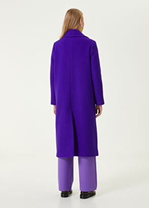 Beymen Club Mor Kelebek Yaka Kruvaze Kaşe Palto - 6