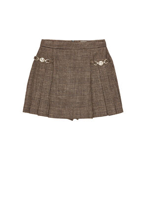 Beymen Club Kahverengi Ekoseli Şort Etek - 6